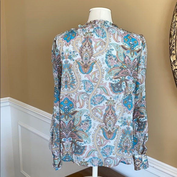 LOFT PAISLEY LONG SLEEVE BLOUSE - Picture 2 of 8